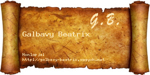 Galbavy Beatrix névjegykártya